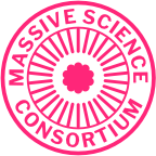 A decorative emblem featuring the Massive logo surrounded by text reading 'Massive Science Consortium'.
